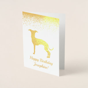 Italienische Greyhound Hund-Silhouette mit benutze Folienkarte
