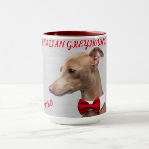 ITALIENISCHE GREYHOUND KOPIEREN ZWEI ZONNE-TASSE. TASSE