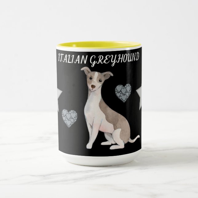 ITALIENISCHE GREYHOUND KOPIEREN ZWEI ZONNE-TASSE.  TASSE (Zentrum)