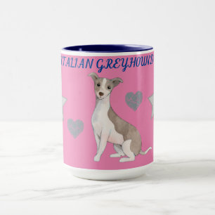 ITALIENISCHE GREYHOUND KOPIEREN ZWEI ZONNE-TASSE.  TASSE