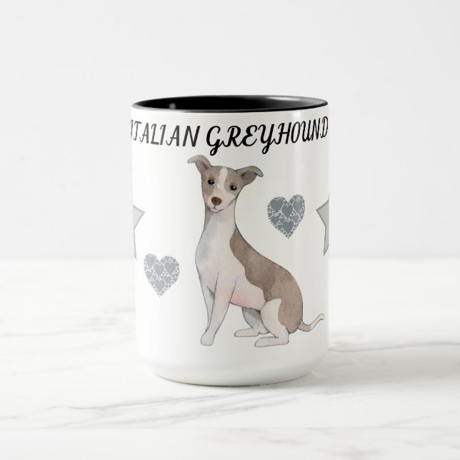 ITALIENISCHE GREYHOUND KOPIEREN ZWEI ZONNE-TASSE.  TASSE (Zentrum)