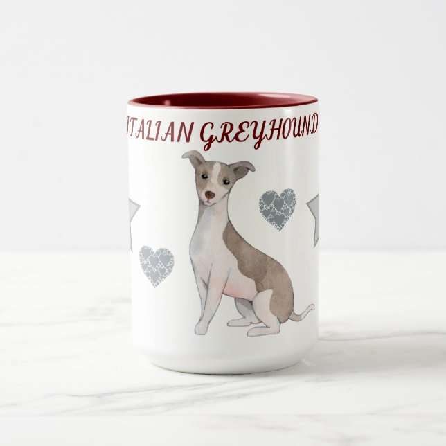 ITALIENISCHE GREYHOUND KOPIEREN ZWEI ZONNE-TASSE.  TASSE (Zentrum)