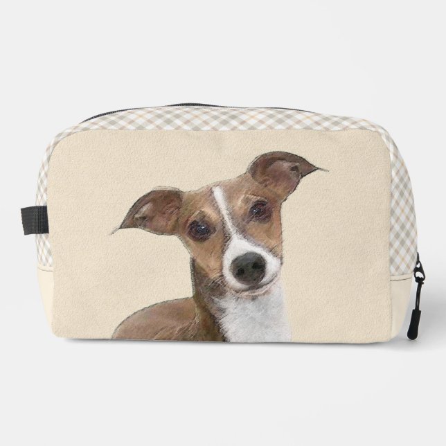 Italienische Greyhound Malerei Sable Original Hund Waschbeutel (Vorderseite)