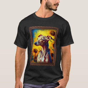 Italienische Greyhound Malerei Sonnenblumen Blume T-Shirt