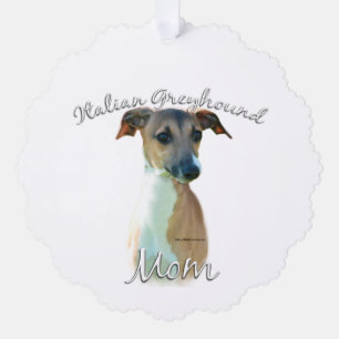 Italienische Greyhound-Mama 2 Ornament Karte