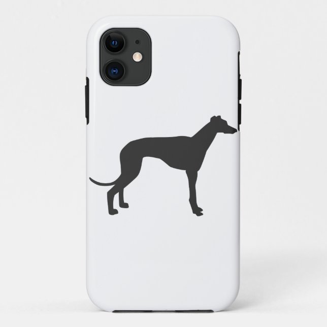 Italienische Greyhound-Silhouette in Schwarz Case-Mate iPhone Hülle (Rückseite)