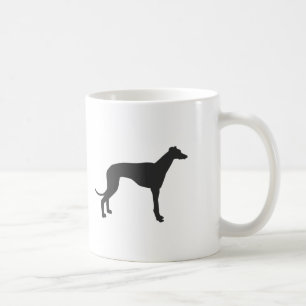 Italienische Greyhound-Silhouette in Schwarz Kaffeetasse