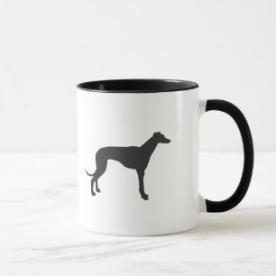 Italienische Greyhound-Silhouette in Schwarz Tasse