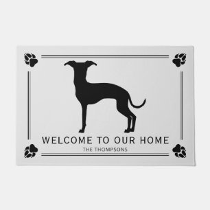 Italienische Greyhound-Silhouette mit benutzerdefi Fußmatte