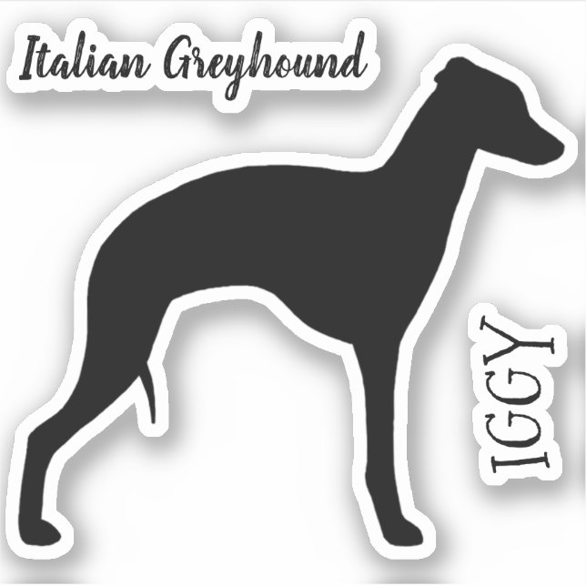 Italienische Greyhound-Silhouette Profil Vinyl Sti Aufkleber (Vorderseite)