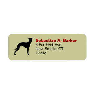 Italienische Greyhound-Silhouette-Rücksendeadresse