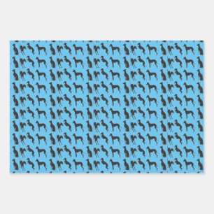 Italienische Greyhound-Silhouetten Geschenkpapier Set