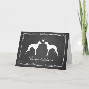 Italienische Greyhound-Silhouetten Hochzeiten Glüc Karte