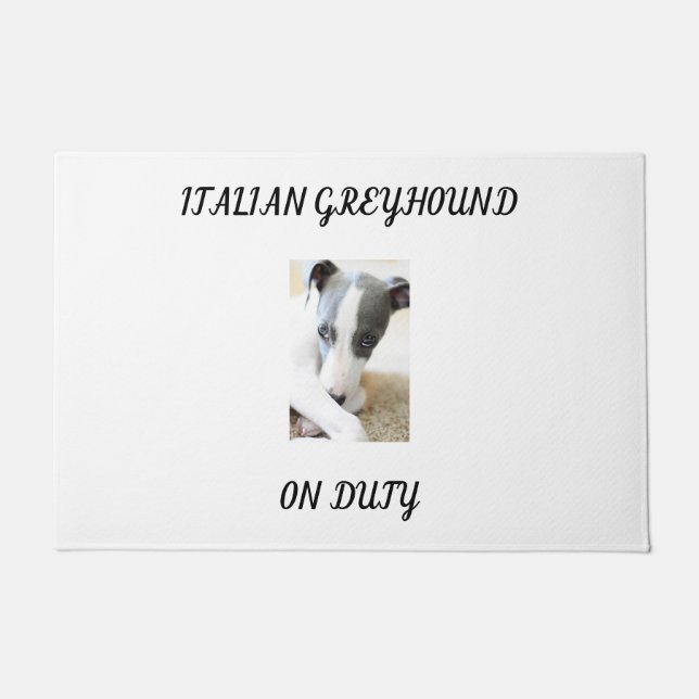 "ITALIENISCHE GREYHOUND" TÜR MAT. FUßMATTE (Vorderseite)