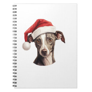 Italienische Greyhound Weihnachtsmannmütze Weihnac Notizblock