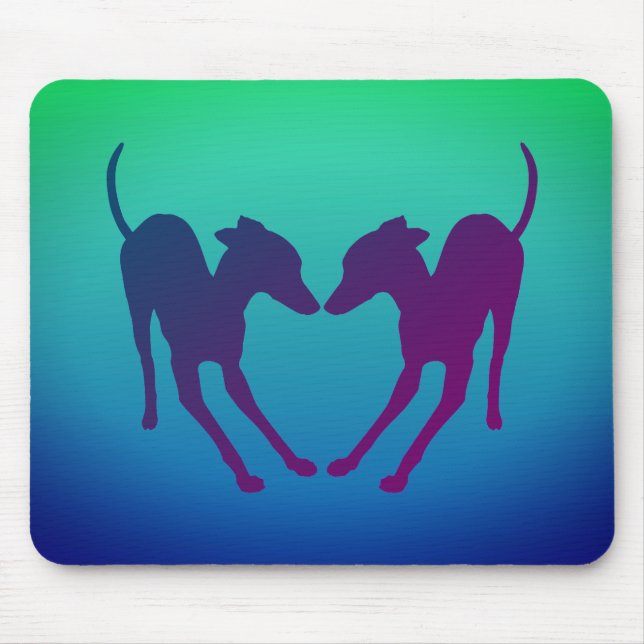 Italienische Greyhounds Playful IGs Mousepad (Vorne)