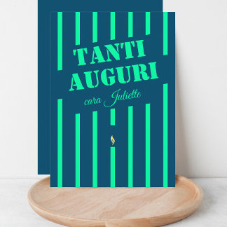 Italienische Grußkarte Tanti auguri blau Geburtsta