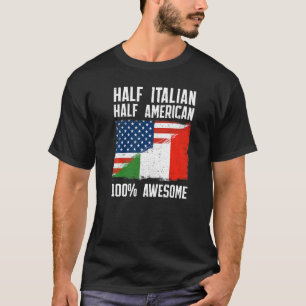 Italienische Halb-Amerikanisch-Flagge Erbe Italien T-Shirt