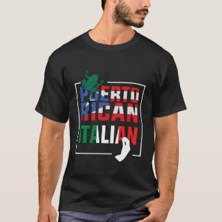 Italienische Halbe-Puerto-Rico-Flagge - Italienisc T-Shirt