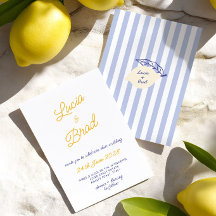 Italienische handgeschriebene gelbe und blaue Stre
