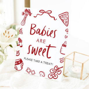 Italienische handgezeichnete Babys sind süß nehmen Sockelschild