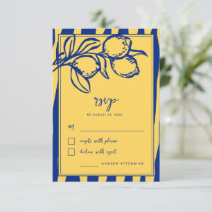 Italienische handgezeichnete Zitrone handgeschrieb RSVP Karte