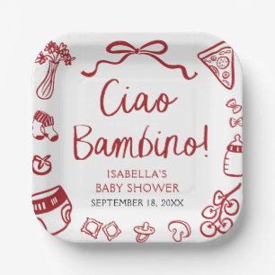 Italienische Handgezogene Pizza Ciao Bambino Babyd Pappteller