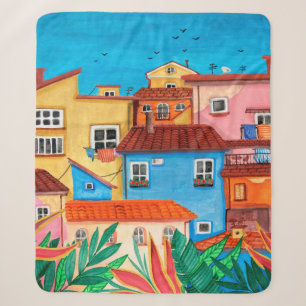 Italienische Häuser. Gouache Sherpadecke
