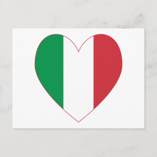 Italienische Herzflagge Postkarte
