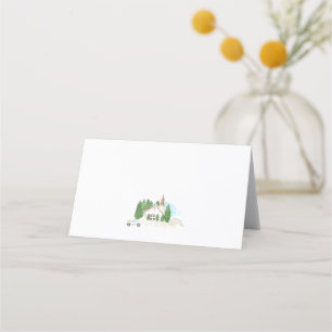 Italienische Hochzeit des Wasserfarbenhauses Platzkarte