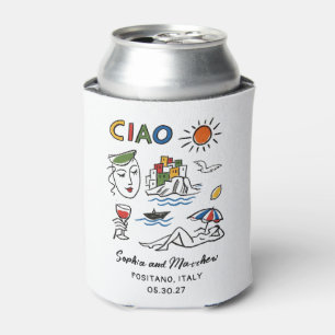 Italienische Hochzeit Handgezeichnet Amalfi-Küste Dosenkühler