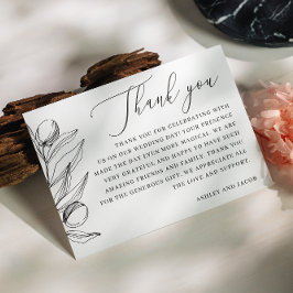 Italienische Hochzeit im eleganten Olive | Mittelm Dankeskarte