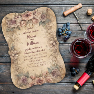 Italienische Hochzeit im Vintage-Stil Einladung