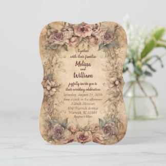 Italienische Hochzeit im Vintage-Stil Einladung