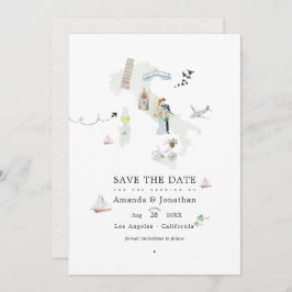Italienische Hochzeit in Urlaubsort Foto Save The Date