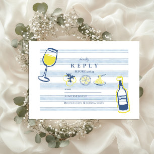 Italienische Hochzeit mit handgezogenen Lebensmitt RSVP Karte