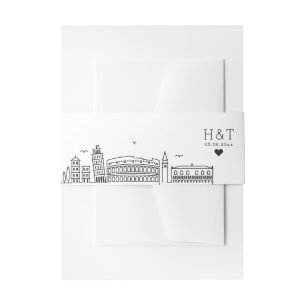 Italienische Hochzeit Stilisierte Skyline Monogr Einladungsbanderole