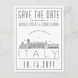 Italienische Hochzeit | Stilisierte Skyline Save t Postkarte