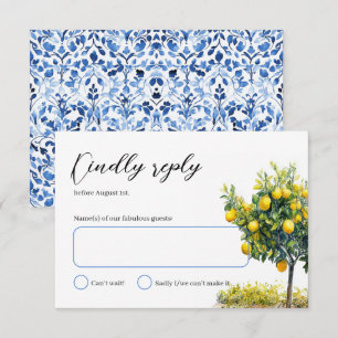 Italienische Hochzeit von Tiles Lemon Tree RSVP Karte