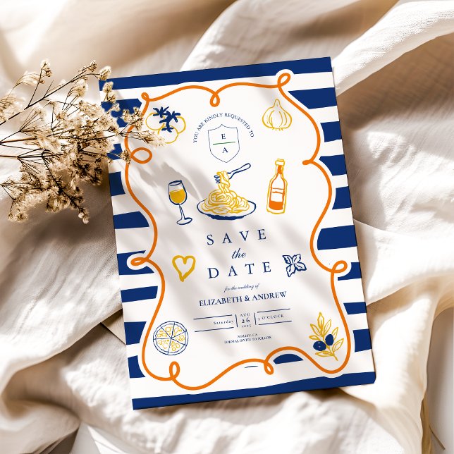 Italienische Hochzeitsdoodles Save The Date (Von Creator hochgeladen)