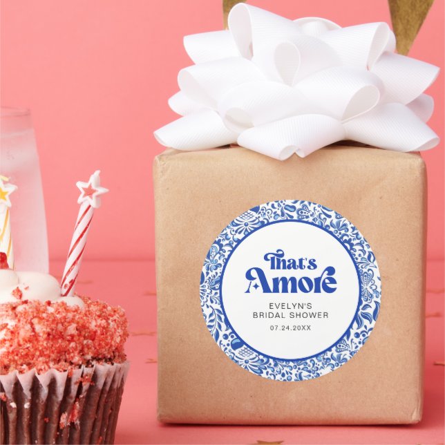 Italienische Hochzeitsdusche That's Amore Gastgesc Runder Aufkleber (Party)