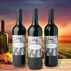 Italienische Hochzeitsfeier Weinetikett