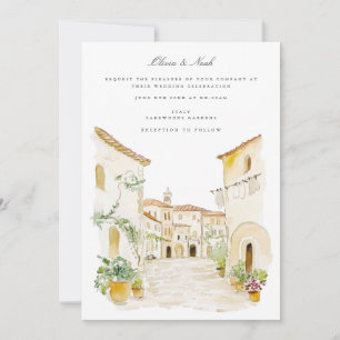 Italienische Hochzeitskarte für Wasserfarben der T Einladung