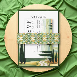 Italienische Kachel Mittelmeer Hochzeit Einladungsbanderole