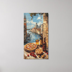Italienische Kanal- und Food-Canvas-Wandkunst Leinwanddruck