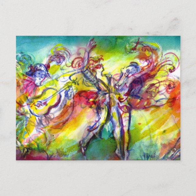 ITALIENISCHE KARNIVAL / Tanz, Musik, Theater Postkarte (Vorderseite)
