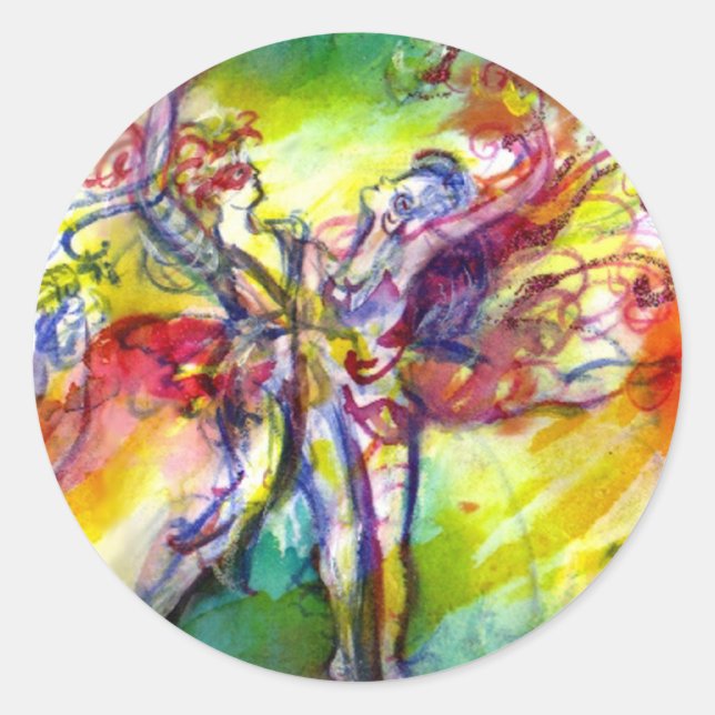 ITALIENISCHE KARNIVAL / Tanz, Musik, Theater Runder Aufkleber (Vorderseite)