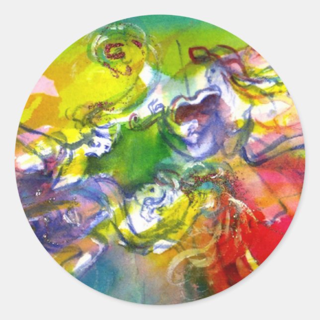 ITALIENISCHE KARNIVAL / Tanz, Musik, Theater Runder Aufkleber (Vorderseite)