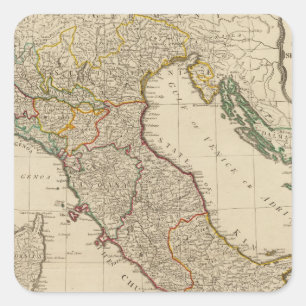 Italienische Karte Atlas Quadratischer Aufkleber