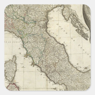 Italienische Karte Quadratischer Aufkleber